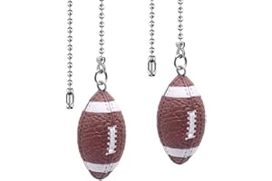 AOPROFREE Ceiling Fan Pull Chain 12 inch Pull Chain Extension Fan Chain Extender Ceiling Fan Pulls Ornament with Ball Fan Chain Connector for Lighting Fans, 2 Pack (Football)