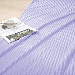 Vessia Flannel Fleece Striped Bed Blanket Twin