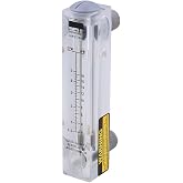 CNBTR Panel-Mount Water Rotameter, Flow Range: 0.5 to 5GPM Liquid Flowmeter | 2 to 18 LPM | Dual Scale | Acrylic Rectangular Body | Height: 170mm | 1/4"NPT Female Connection for Lab RO Water Treatment