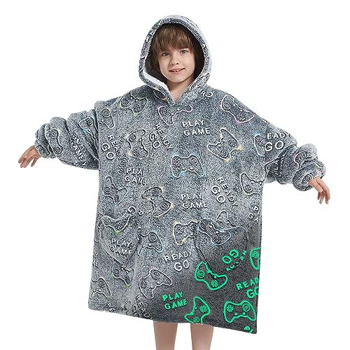Fiosnow Kids Game Controller Blanket Hoodie