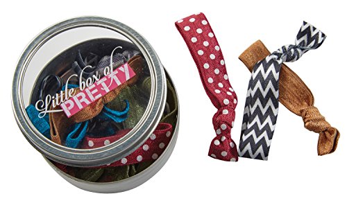 Little Box Of Pretty Knotty Hair Ties Travel Tin Earth Tone 12