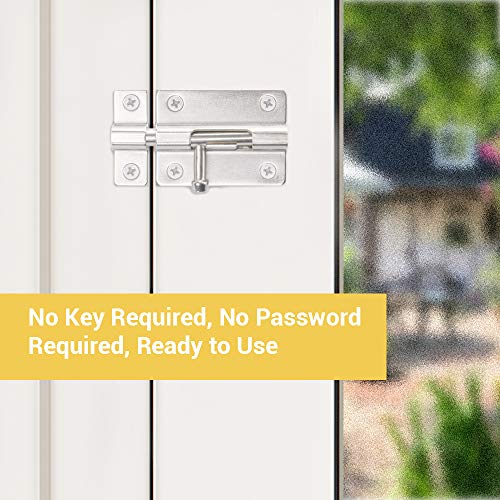 Door Security Slide Latch Lock, Keyless Entry Door Lock, Thickened