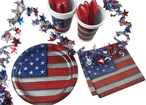 Patriotic Steel Party Bundle for 8. The Convenient Way to Celebrate Your American Spirit.