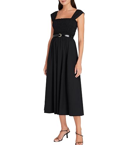 navy maxi dress casual Blue Warm Cotton Waffle Fit and Flare 62