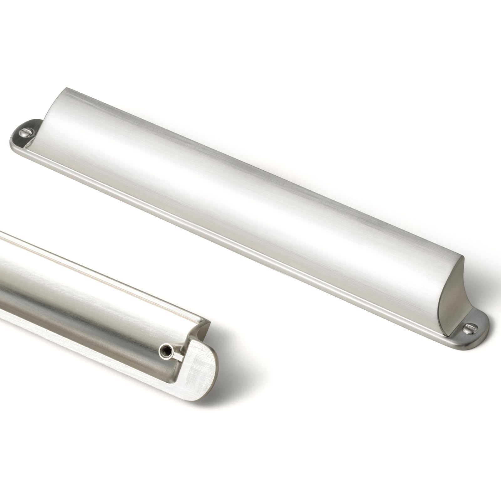 Photo 1 of Goo-Ki 6 Pack Brushed Satin Nickel Cabinet Cup Pulls Bin Drawer Pull 7.56"(192mm) c-c Kitchen Hardware,Modern Zinc Alloy Bar Cup Handles for Cupboard Wardrobe Bathroom,9628LN-192
