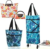 Foldable Shopping Bag with Wheels Collapsible