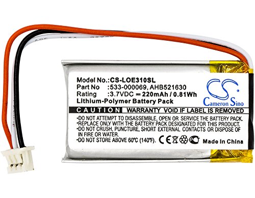 Cameron Sino 220mAh Li-Polymer High-Capacity Replacement Batteries for Logitech UE310 / UE3500 / UE4500, fits Logitech 533-000069 / AHB521630