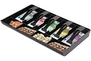 Cash Register Drawer, Insert Tray Five Grids Cash Organize Drawer Register Insert Money Tray Cashier Tidy Storage Cashier Box