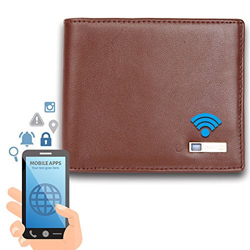 Modoker smart tracking wallet, anti lost men cowhide le…