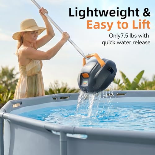 (2026 Upgrade) CoasTeering Pool Vacuum Robot, 120-Min Runtime, Powerful Dual-Motor, Adjustable Cleaning Path, Cordless Robotic Pool Cleaner Robot for Above Ground Pool and Flat Pools Up to 850 Sq.ft