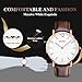 Men's Quartz Watch, Aposon Fashion Classic Business Analog Wrist Watch Casual Dress Leather Watches - Brown
