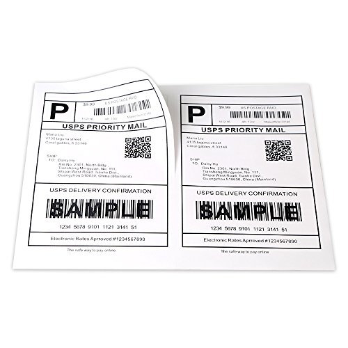 [250 Sheets; 500 Labels] Half Sheet Self Adhesive Shipping Labels for Laser & Inkjet Printers, 5-1/2" X 8-1/2" (500 Labels) - Thumbnail 4