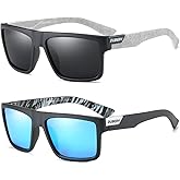 Tramean Retro Polarized Sunglasses for Men and Women Classic Vintage Square Sun Glasses UV400 Protection D918