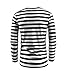 Sykooria Men's Black White Color Block Striped Top Tees Crew Neck Basic Stripes Long Sleeve Cotton T-Shirts Halloween Shirts for Mens