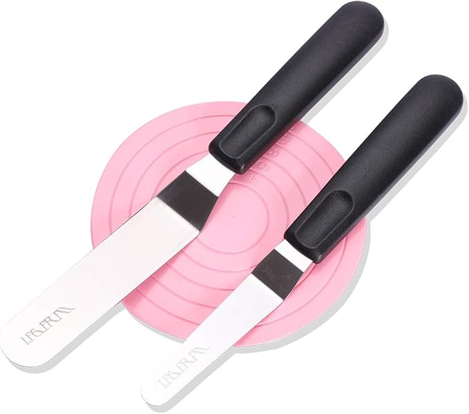 Set 7 Spatules RAFIYU - 4 Spatules Inox + 3 Grattoirs Plastique - Pour Pâtisserie Et Décoration Gâteaux