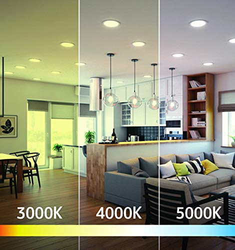 OSTWIN 6 inch LED Recessed PROFILE SLIM ROUND PANEL Light with Junction Box, Dimmable, 15W (110 Watt Replacement), 3000K (Warm White), 1125 Lumens, No Can Needed (12 Pack), ETL and Energy Star Listed - Thumbnail 6