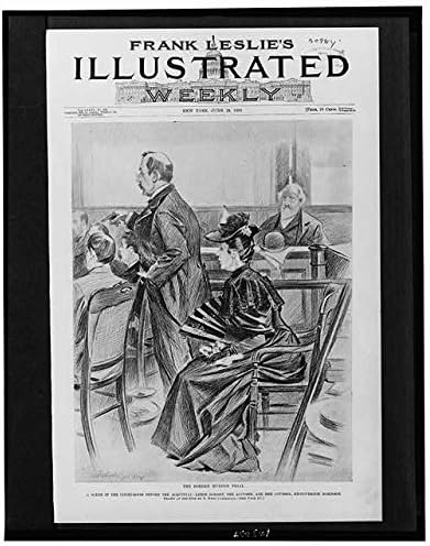 Photographs - HistoricalFindings Photo: The Borden Murder Trial,Court Room,Lizzie Borden,Ex-Governor Robinson,1893