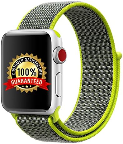 Langte Apple Watch Sport Loop band 38mm with Hook and Loop Fastener Adjustable Closure Wrist Strap Replacement Band for iwatch Apple Watch Series 3 /2 / 1,Flash
