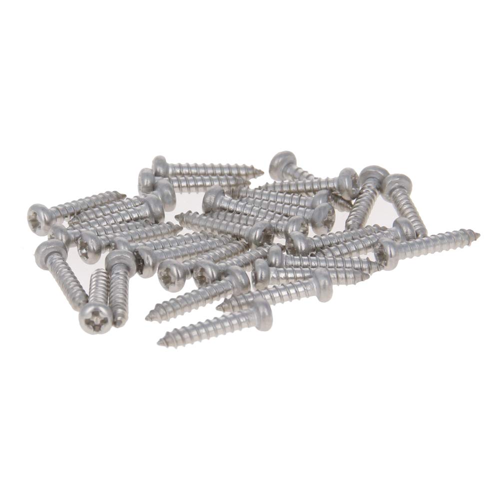 MroMax M2x10 Self Tapping Screws Phillips Pan Head Screw, Full Thread, Phillips Drive, 316 Stainless Steel Fasteners, Bright Finish, Self-Tapping, Silver 50 Pieces