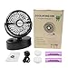 SkyGenius Battery Operated Mini Oscillating Table Fan, Portable Small Desk Swiveling Fan Rechargeable W/USB & 2PCS 18650 Batteries