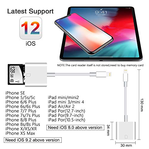 SD Card Reader for iPhone/iPad/Camera,Trail Camera viewer Micro SD Card Adapter Support iOS System Portable Memory Card Reader is a Witness to Your Good Times(White)