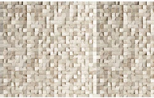 WAHAZC Large Silk 3D Mural Art Deco Fresco Wallpaper Modern Square woodcarving Stereo TV Background Wall Modern Custom Bathroom Restaurant Bar Hall Living Room Hallway Kitchen Office Bedroom