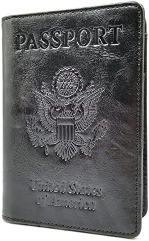 Gear4Nomads Synthetic Leather RFID Blocking Passport Cover Holder Case Travel Wallet (Black)
