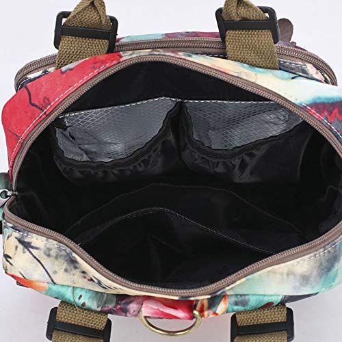Womens Fashion Crossbody Shoulder Bag Flower Printing Purse Handbags Multi Purpose Shoulder Backpack - Thumbnail 3