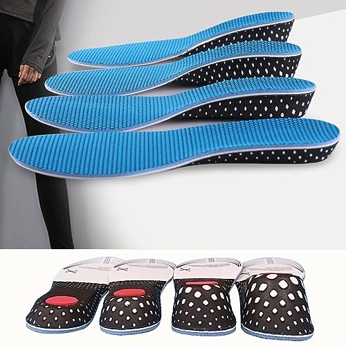 Insoles to increase height, non-slip cushioning breathable insole increase height increase shoe pads insoles (4 cm, Blue EU(36-44))