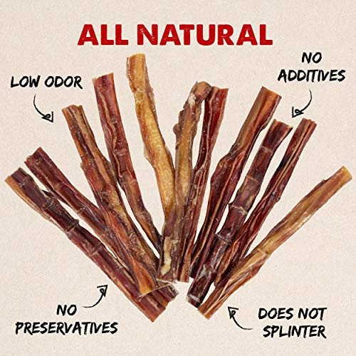 Downtown Pet Supply USA Sourced, 6", 15 Pack Bully Sticks for Large Dogs, Regular Rawhide Free