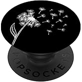 White Black Dandelion PopSockets Adhesive PopGrip