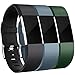 Maledan Bands Replacement Compatible with Fitbit Charge 2, 3-Pack, Large Black/Slate Blue/Green