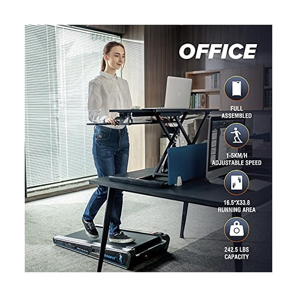 Egofit-Walker-Pro-Small-Under-Desk-Electric-Treadmill-Walking-Machine-with-LED-Screen-Compact-Fit-Desk-Exerciser Walking Treadmill Foladble Walking Pad with Incline 5° Folding Treadmills for Home Egofit Walker Plus M1T, 6KMH LCD…