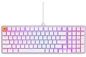 Glorious Gaming - White Keyboard - Hot Swappable Mechanical Switches - Full Size Wired Keyboard - Low-Profile - Cherry Mx Sty
