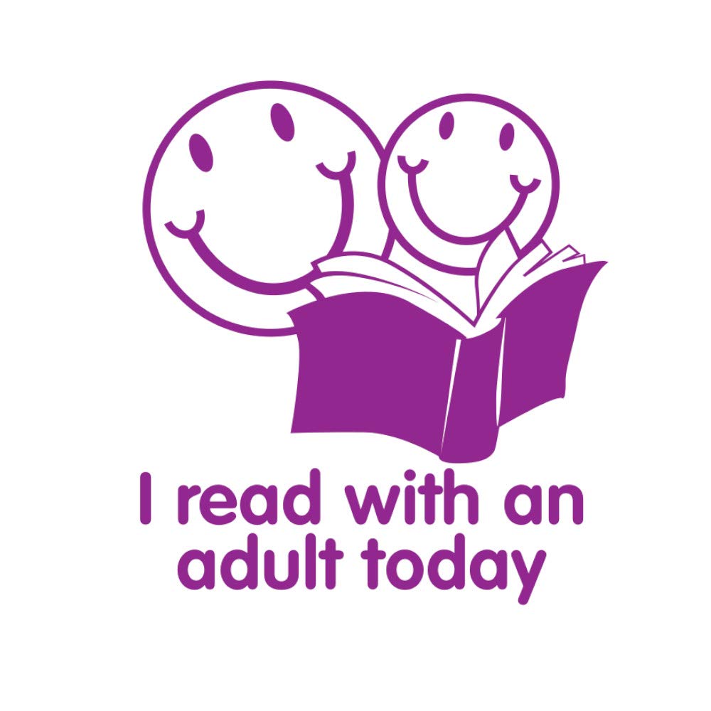 SuperStickers I Read With An Adult Today Stamper - Purple,28mm โ image 1