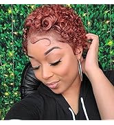 Baihong Short Curly Pixie Cut 13X1 Lace Frontal Wigs (6 inch, 350#)