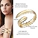 Yaomiao 6 Pieces Arm Bangle Set Adjustable Upper Arm Cuff Set Minimalist Arm Bracelets Metal Punk Spiral Arm Bracelet Swirl Faux Leaf Feather Arm Bangle for Women