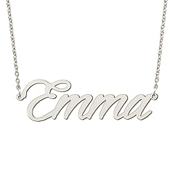 BYBWBL Emma Name Pendant Necklace Silver Color