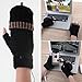 Unisex Women's & Men's USB Heated Gloves Mitten Winter Hands Warm Laptop Gloves,Yinuoday Full & Half Heated Fingerless Heating Knitting Hands Warmer Washable Design (Men Black)