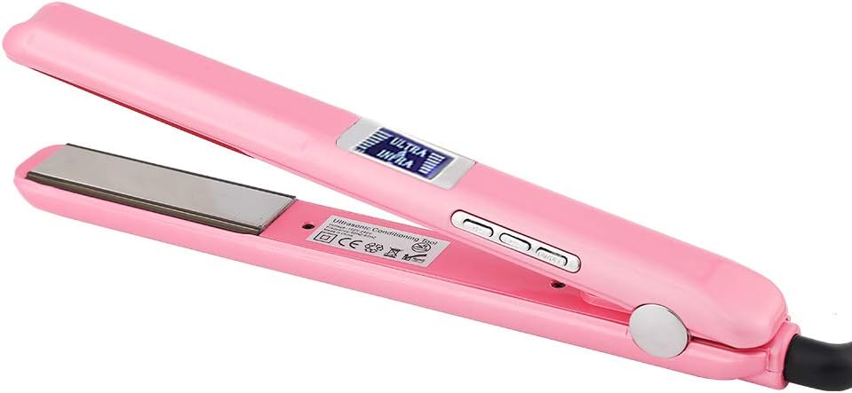 Hair Care Ultrasonic Infrared Hair Treatment, Professional Cold Flat Iron Hair Treament Styler Therapy Conditioning Tool Recovers the Damaged Hair Ultrasonic Infrared Hair Care Iron #DelightPink