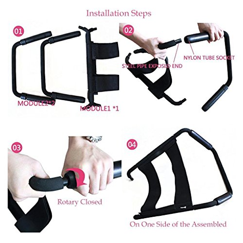 Moonight Folding Adjustable Multifunction Chair Portable Elastic Chair Bedroom,Bathroom Chair Furniture (BLACK_Upgraded) - Thumbnail 2