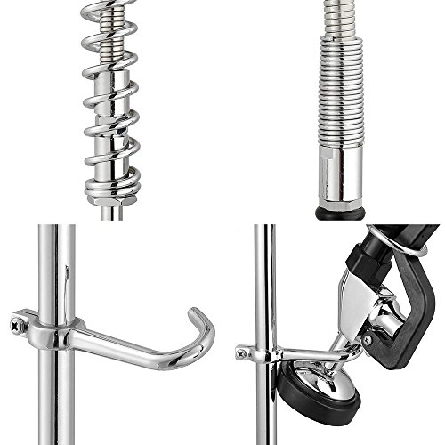 Aquaterior Chrome Commercial Wall-mount Faucet Pull Down Pre-rinse Spray with 12" Add-on Riser Spout CUPC NSF ANSI