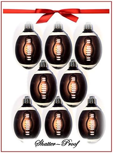 2016 Football Christmas Holiday Sport Ornaments with Hangers - (8-Pack/Shatterproof)