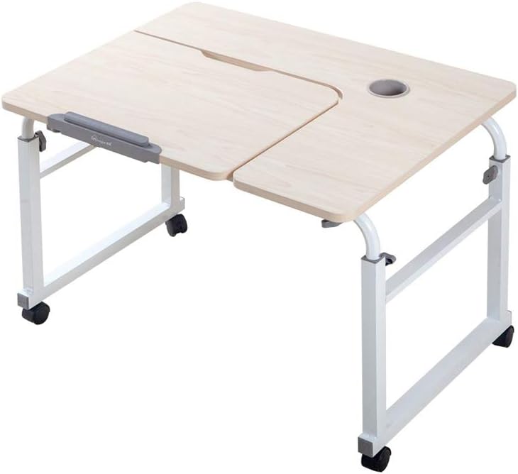 Overbed Table on Wheels Over The Bed Table Laptop Cart Laptop Desk Mobile Computer Desk Sofa Table for Office Hospital Bedroom with Adjustable Height and Width