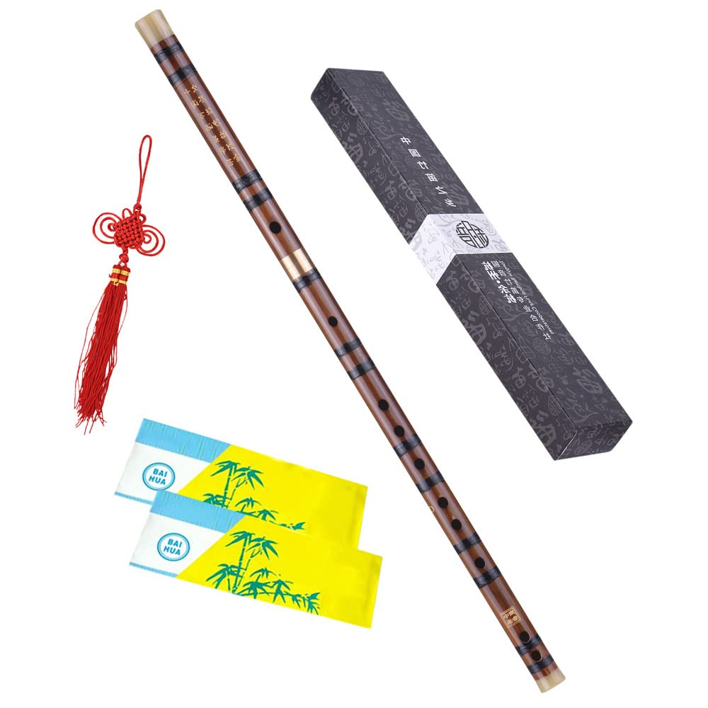 Btuty Chinese Dizi,Bamboo Flute Dizi Traditional Handmade Chinese Musical Instrument,Key of C