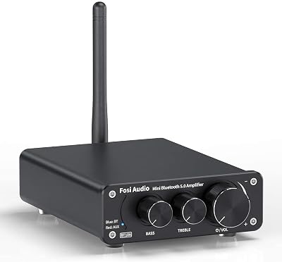 Fosi Audio BT10A Bluetooth 5.0 Stereo Audio Amplifier Receiver 2 Channel Class D Mini Hi-Fi Integrated Amp for Home Passive Speakers 50W x 2 TPA3116