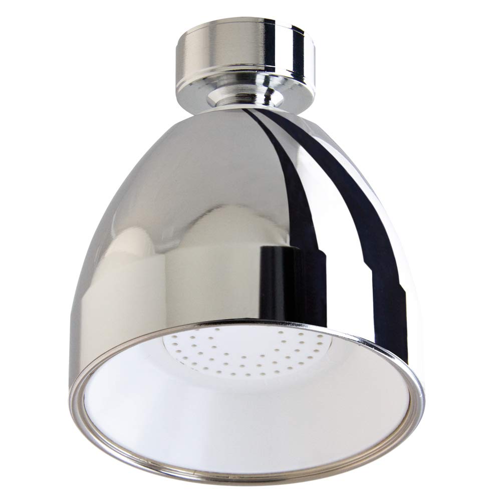 Siroflex 2765/2S Fixed Shower Head Made in Italy | Chrome Brass Shower Head with Swivel | Chrome Shower Head White | Anti-Limescale Shower Head | with Water Saving Flow Reducer