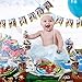 102 pieces of Farm Animals' Birthday Decorations Set, featuring a banner, Farm party plates, cups, napkins, and a tablecloth. Serves 25 guests. Farm Birthday Decorations