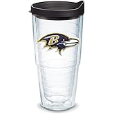 Tervis Made in USA Double Walled NFL Baltimore Ravens Insulated Tumbler Cup Keeps Drinks Cold & Hot, 24oz, Primary Logo
