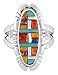 925 Sterling Silver Ring with Genuine Turquoise & Gemstones Size 5 to 12